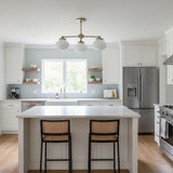 Three-Light Brass Chandelier