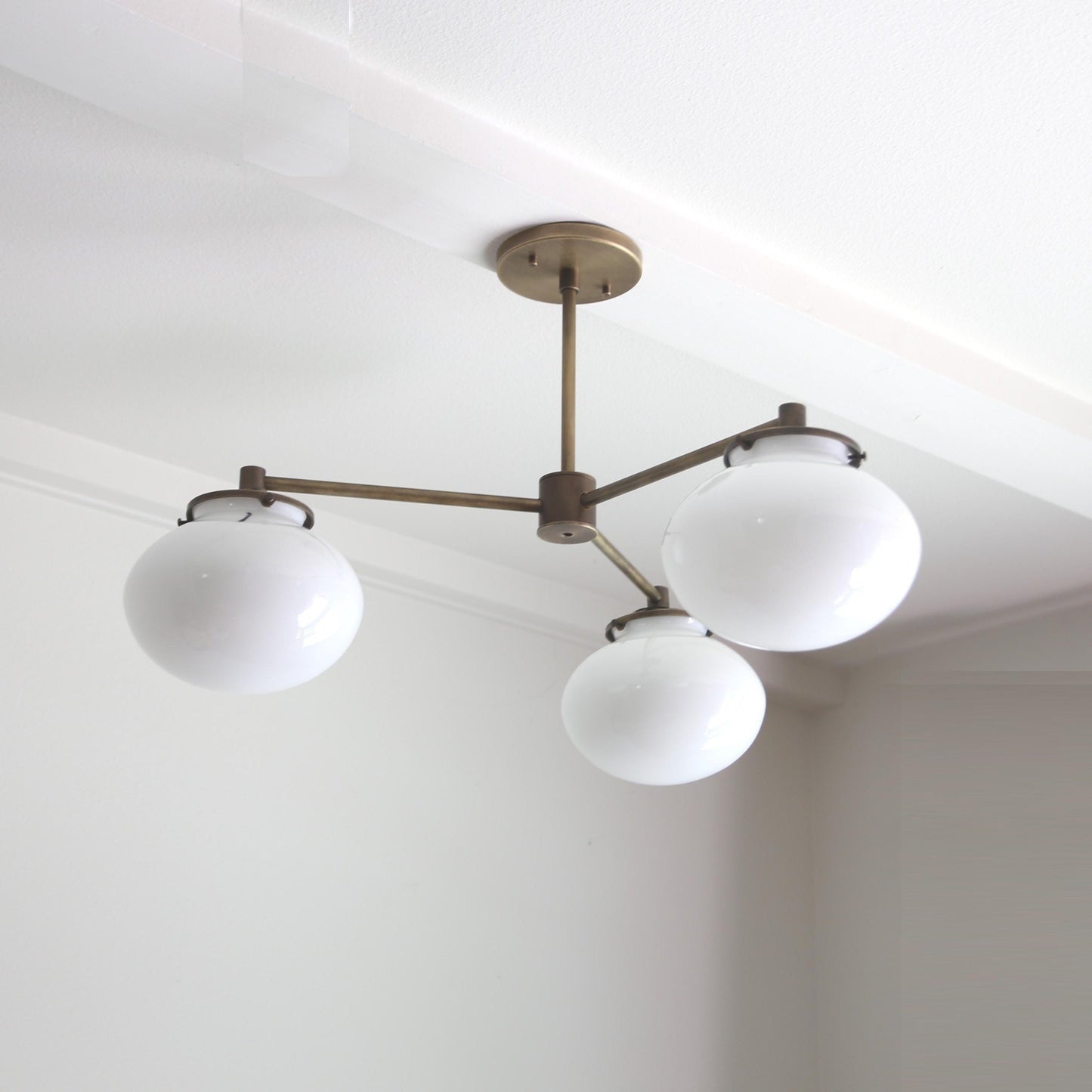 Three-Light Brass Chandelier