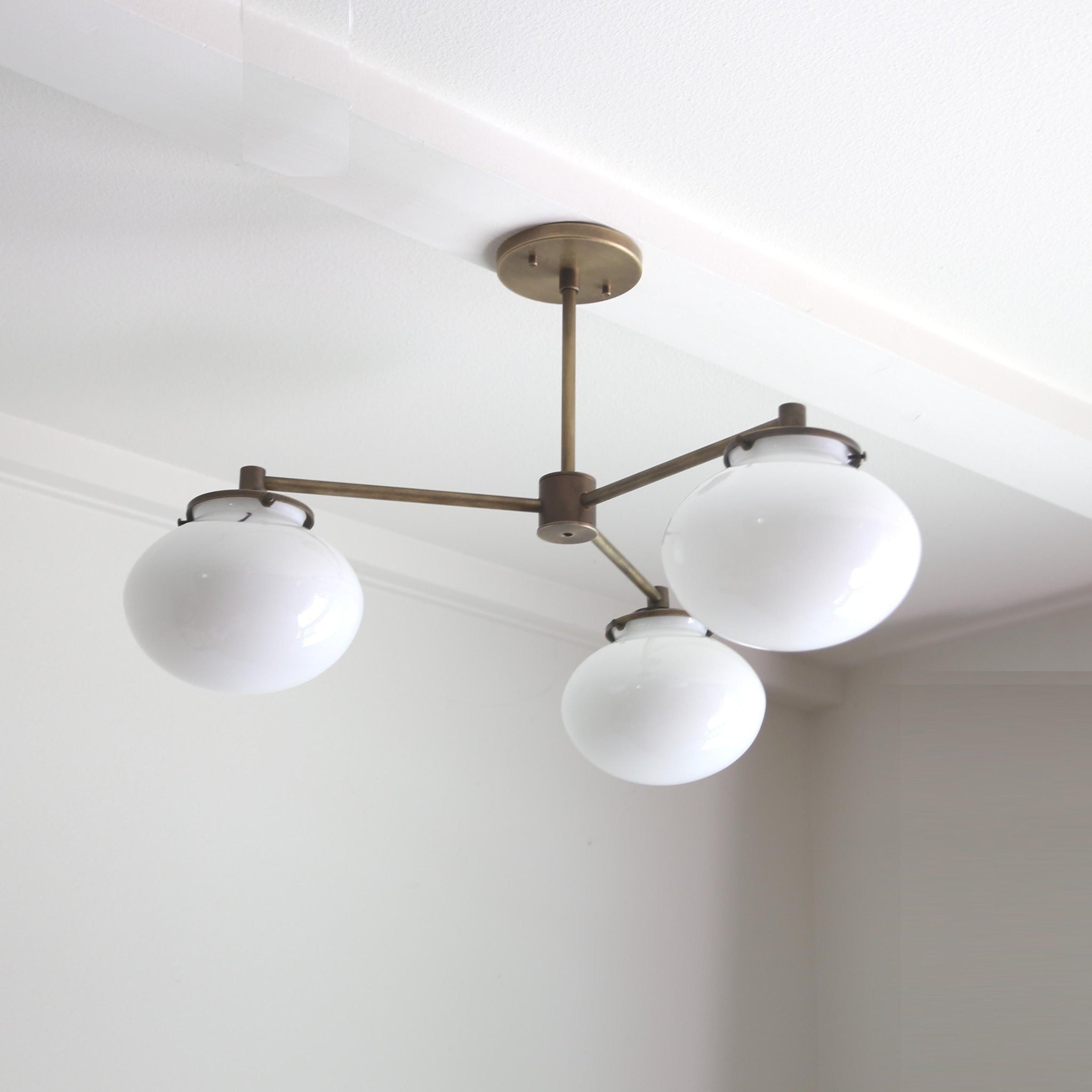 Three-Light Brass Chandelier