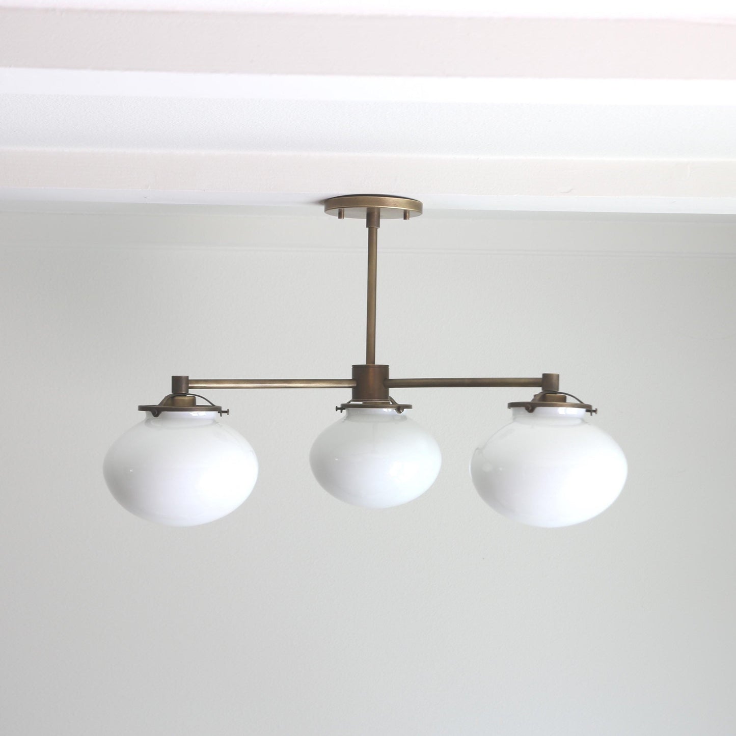 Three-Light Brass Chandelier