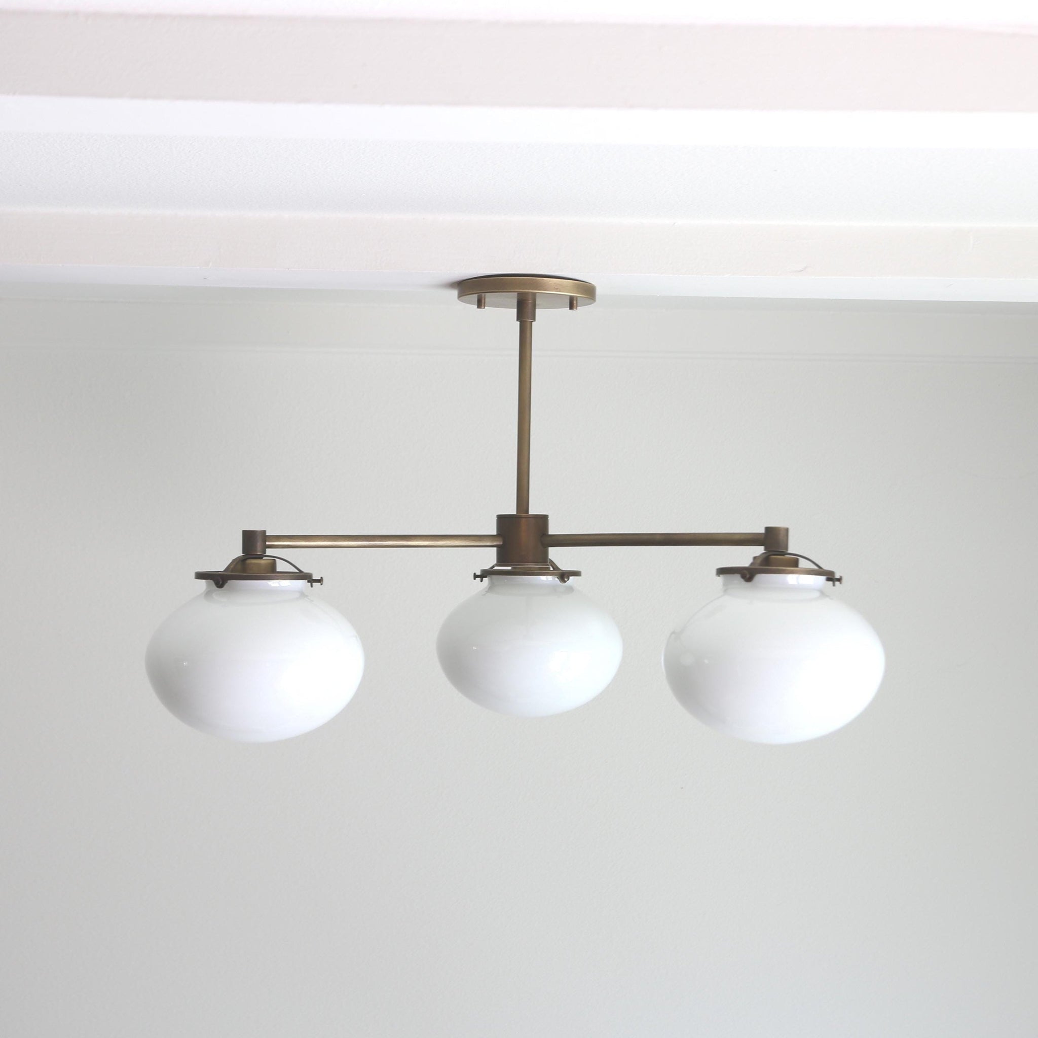 Three-Light Brass Chandelier