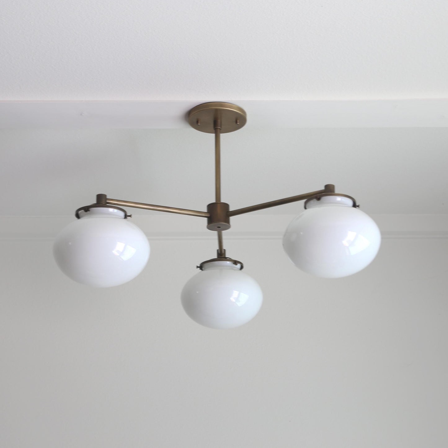 Three-Light Brass Chandelier