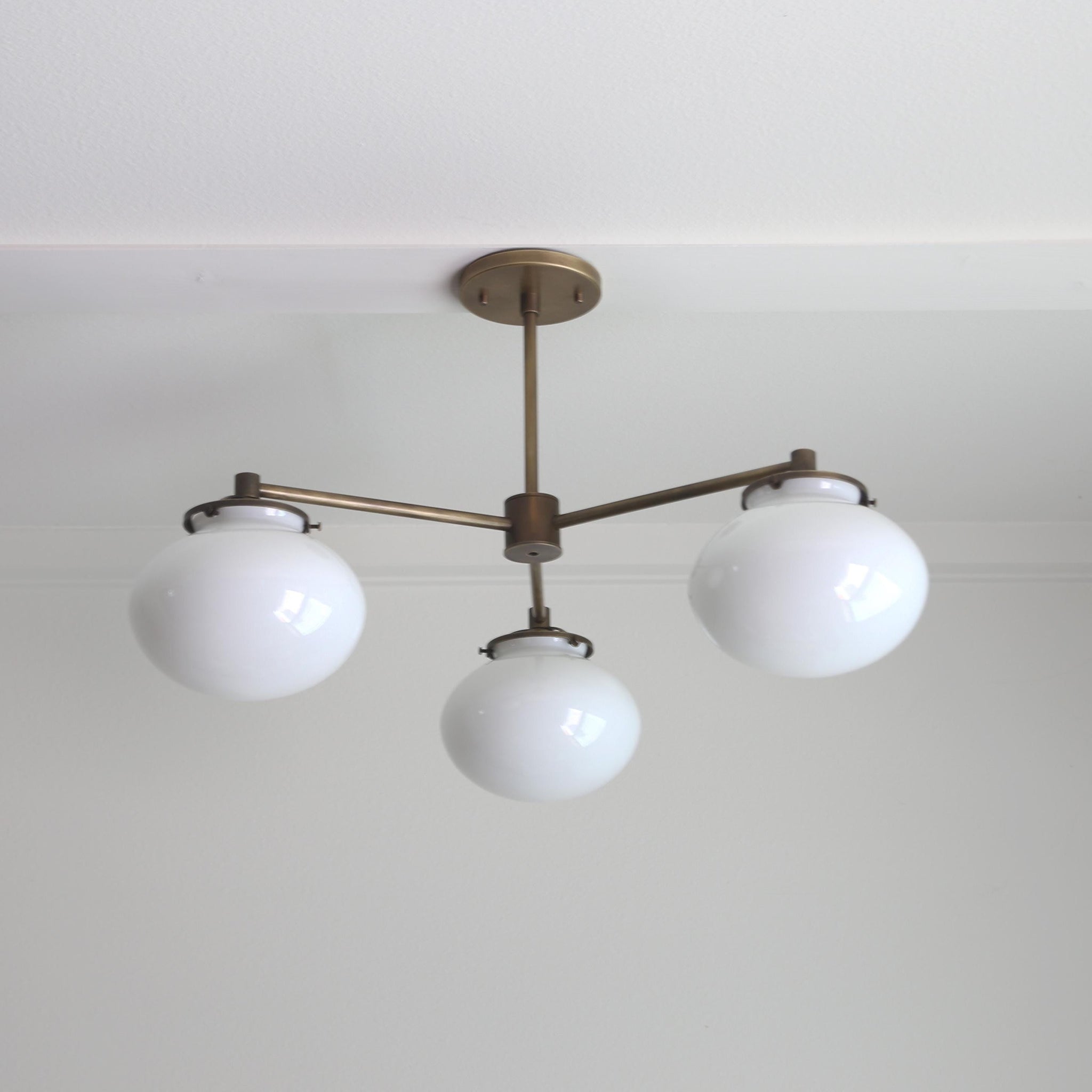 Three-Light Brass Chandelier