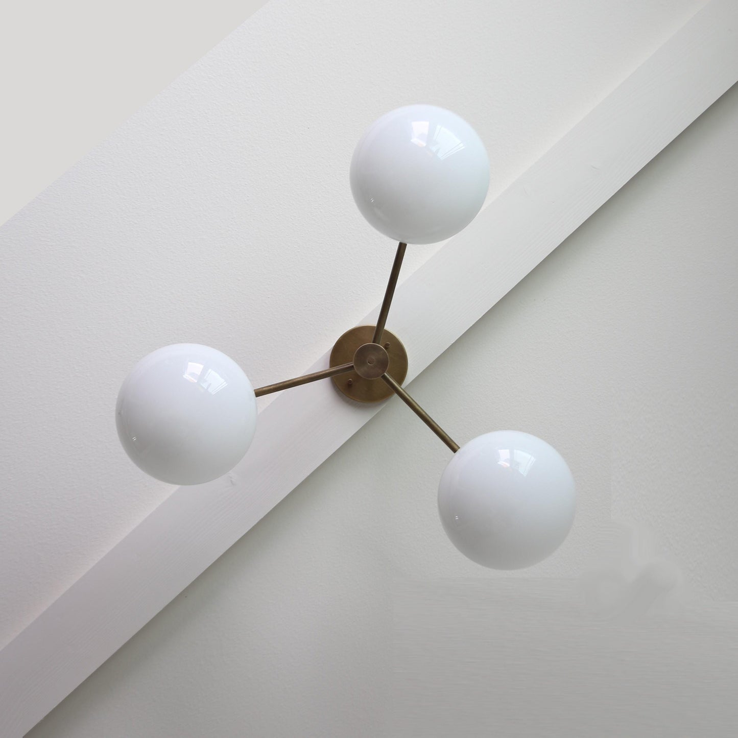 Three-Light Brass Chandelier