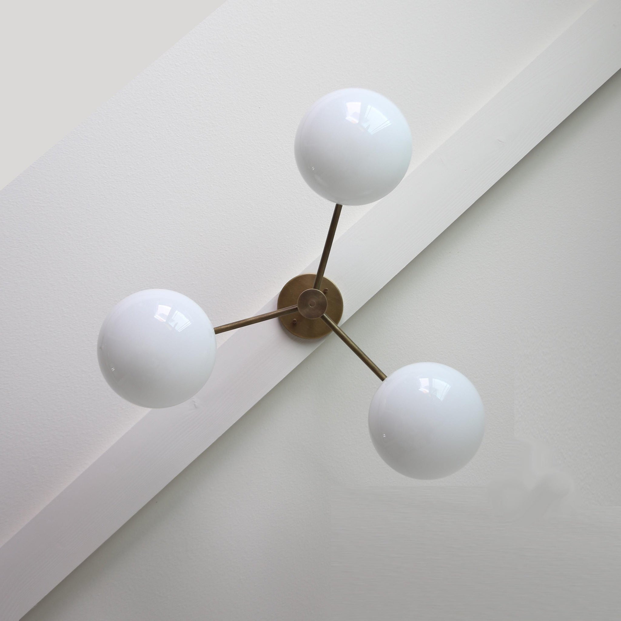 Three-Light Brass Chandelier