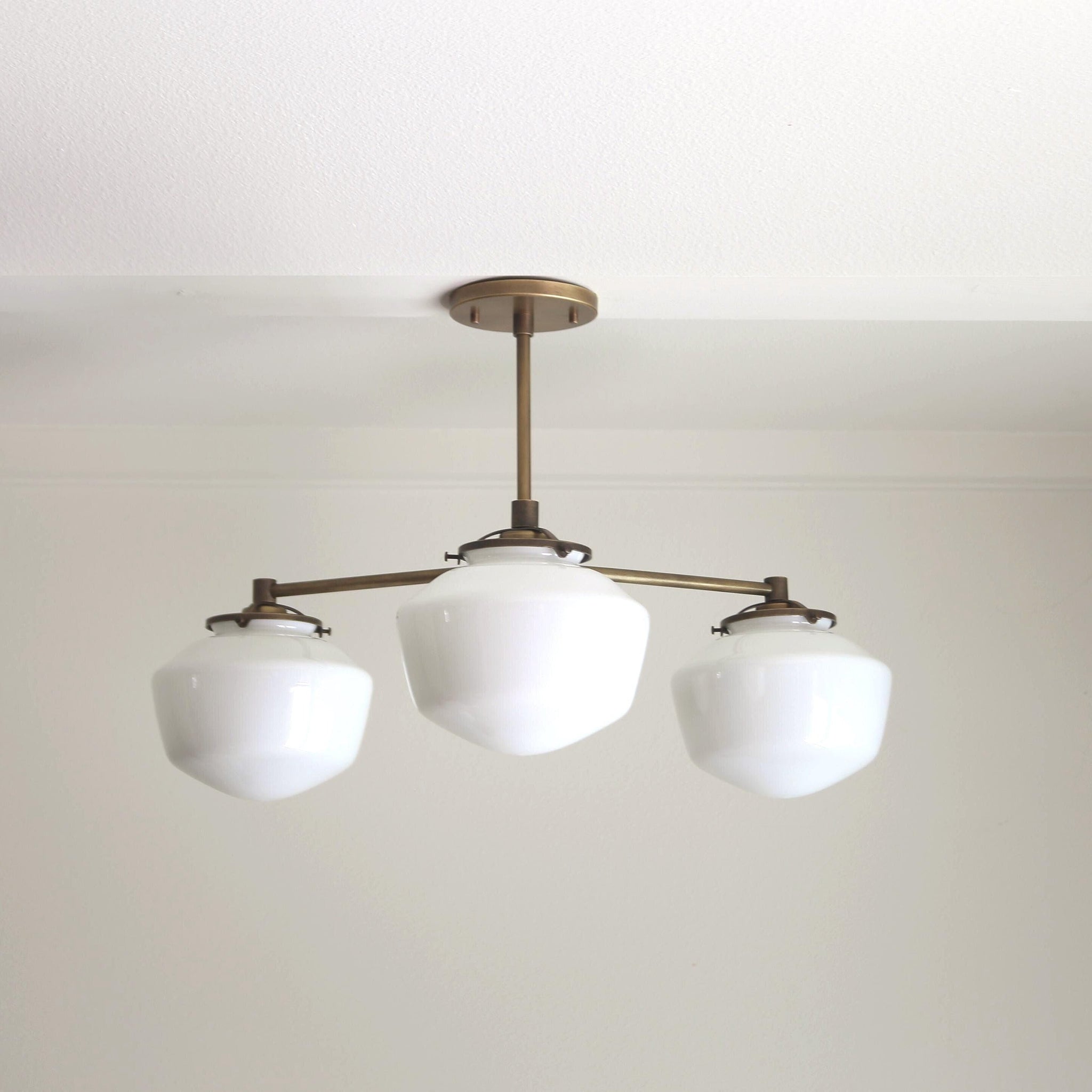 Three-Light Brass Chandelier