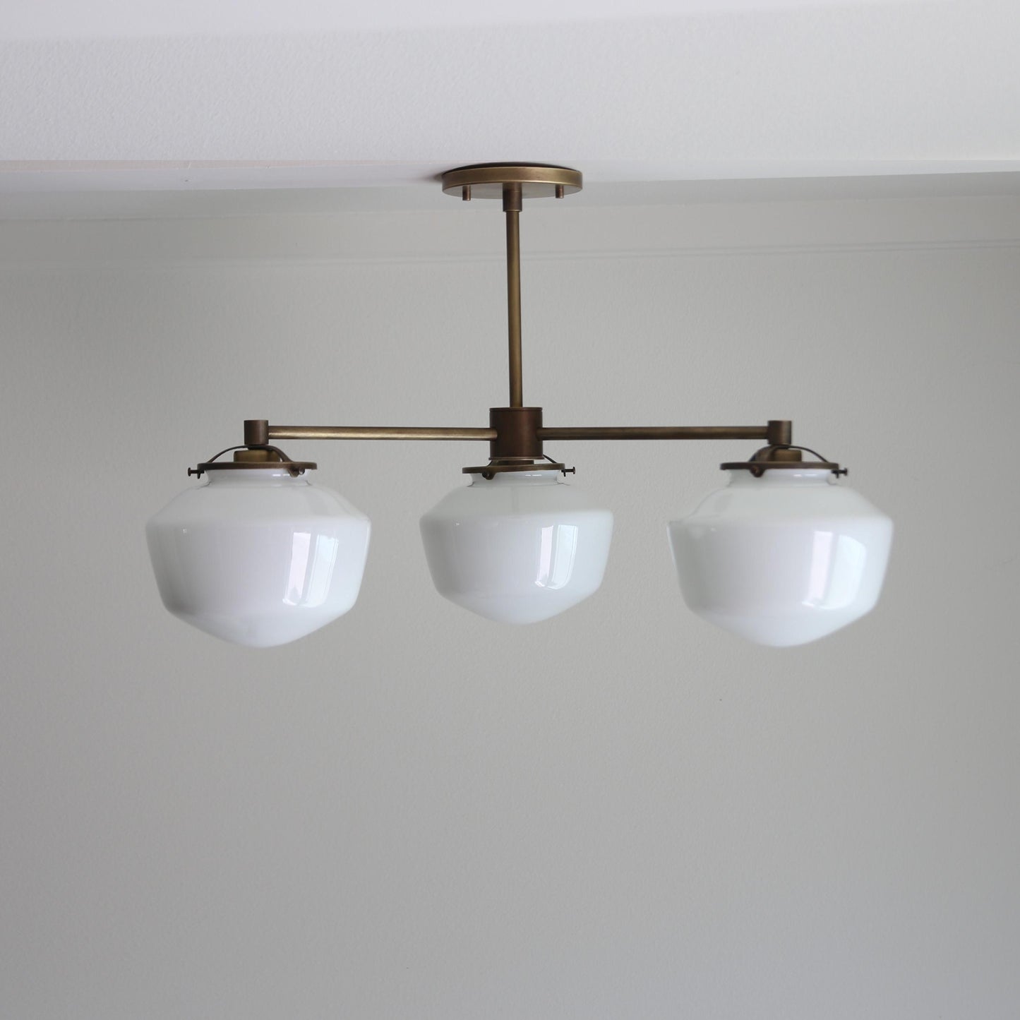 Three-Light Brass Chandelier