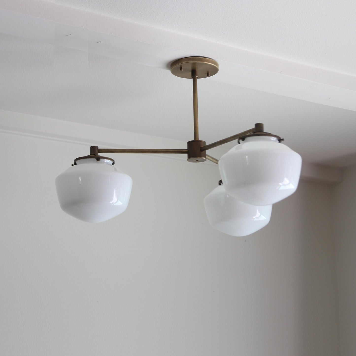 Three-Light Brass Chandelier