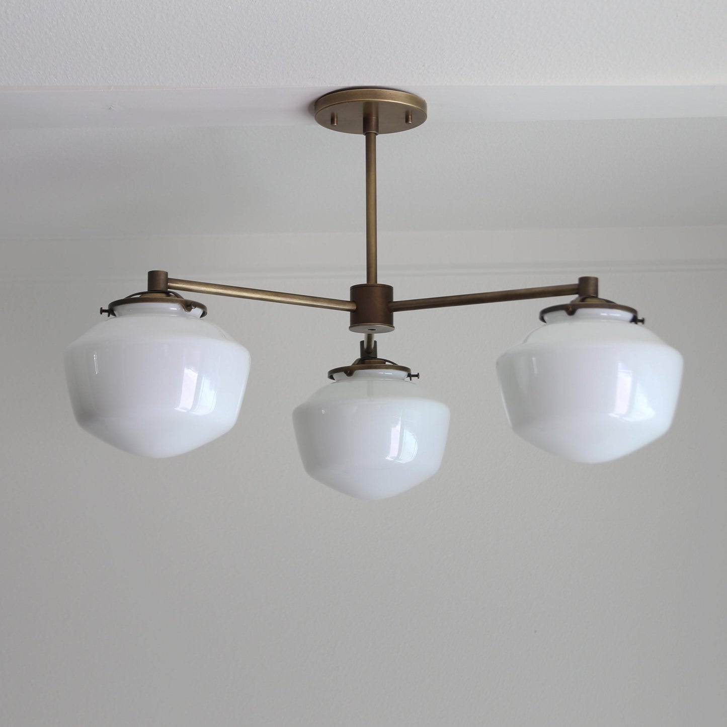Three-Light Brass Chandelier