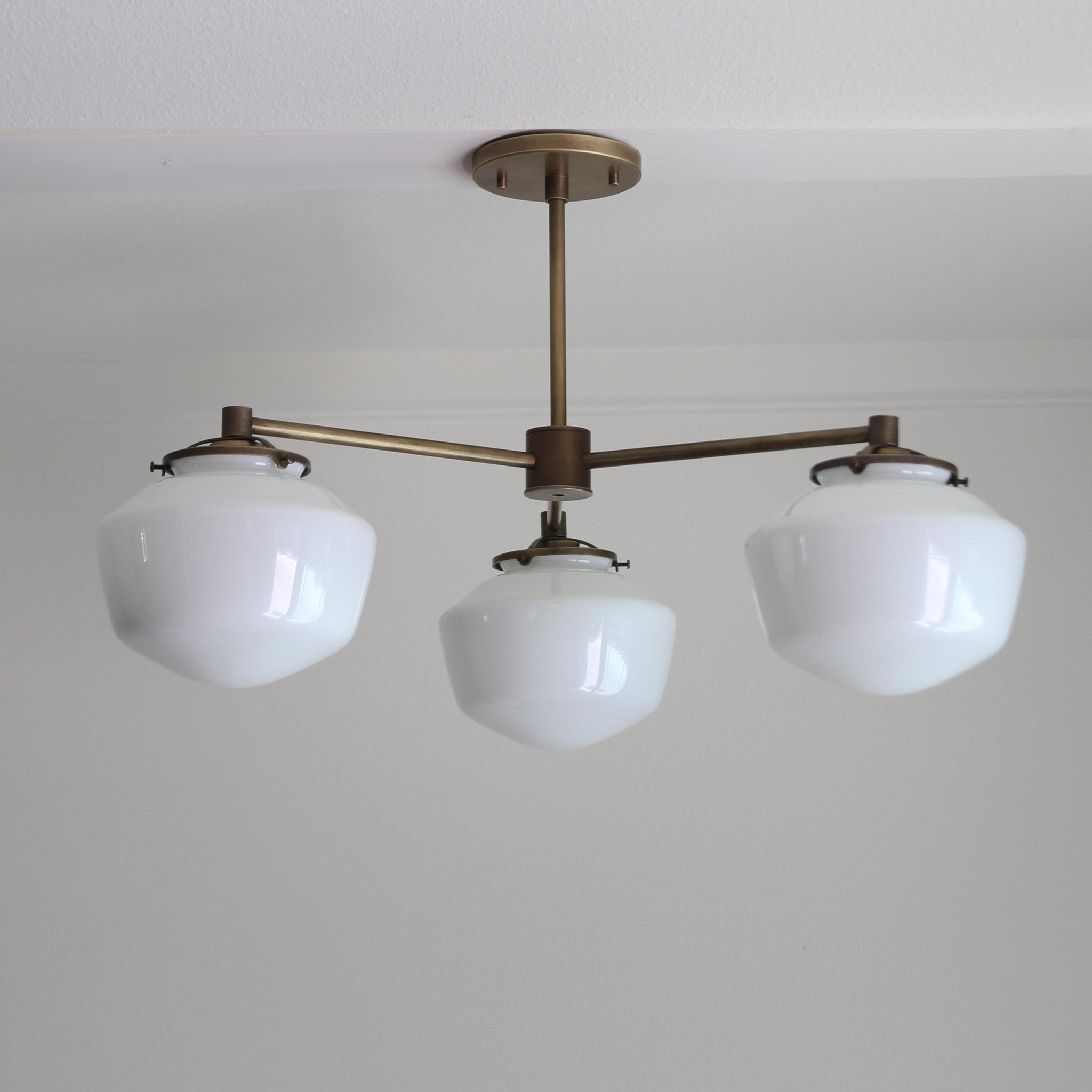 Three-Light Brass Chandelier