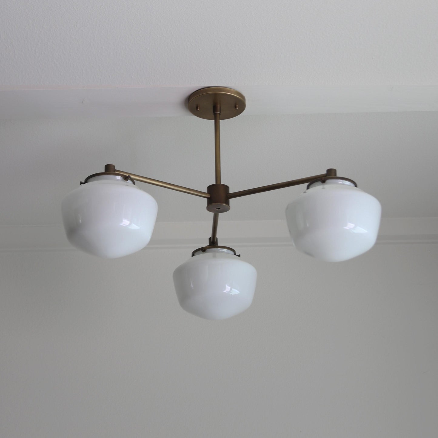 Three-Light Brass Chandelier
