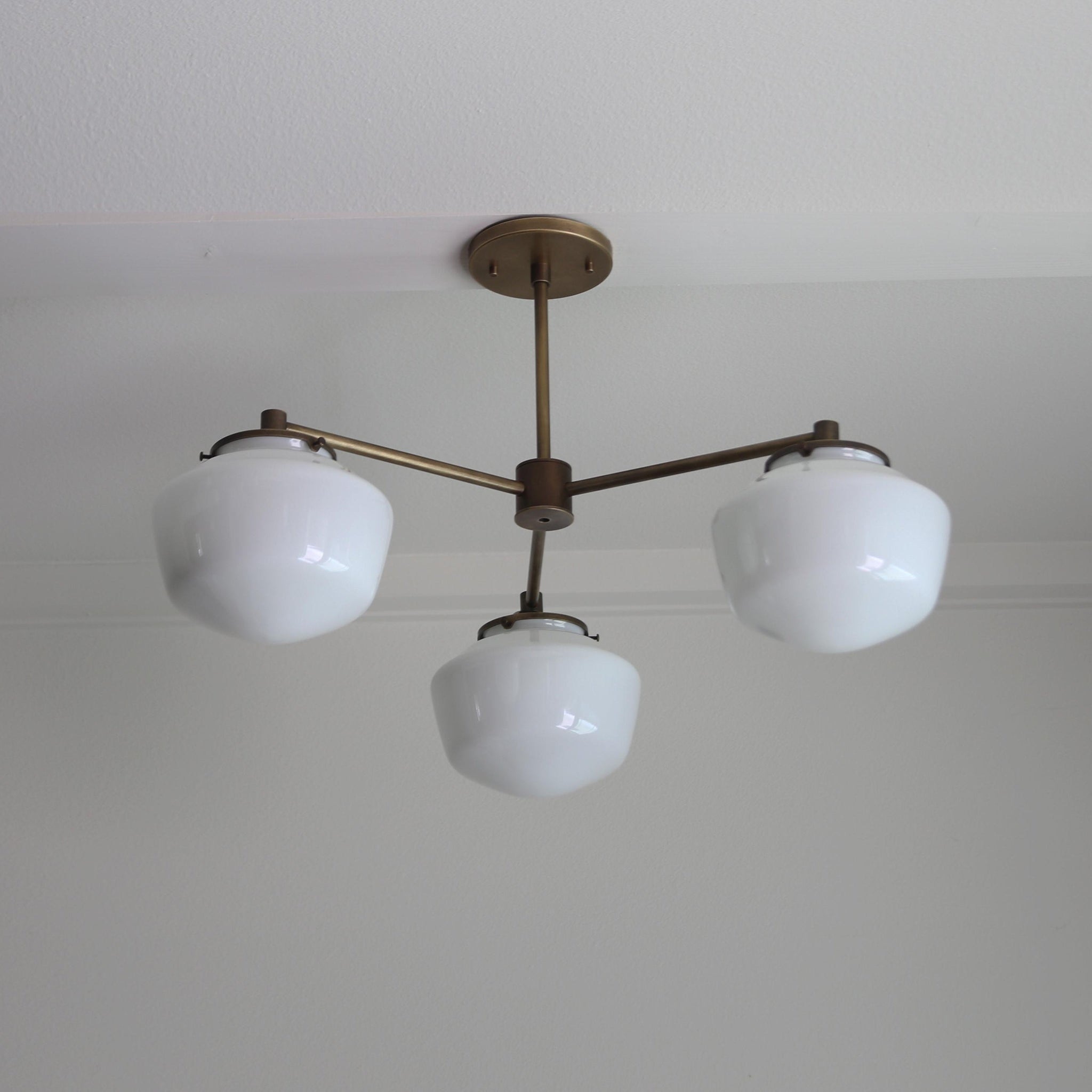 Three-Light Brass Chandelier