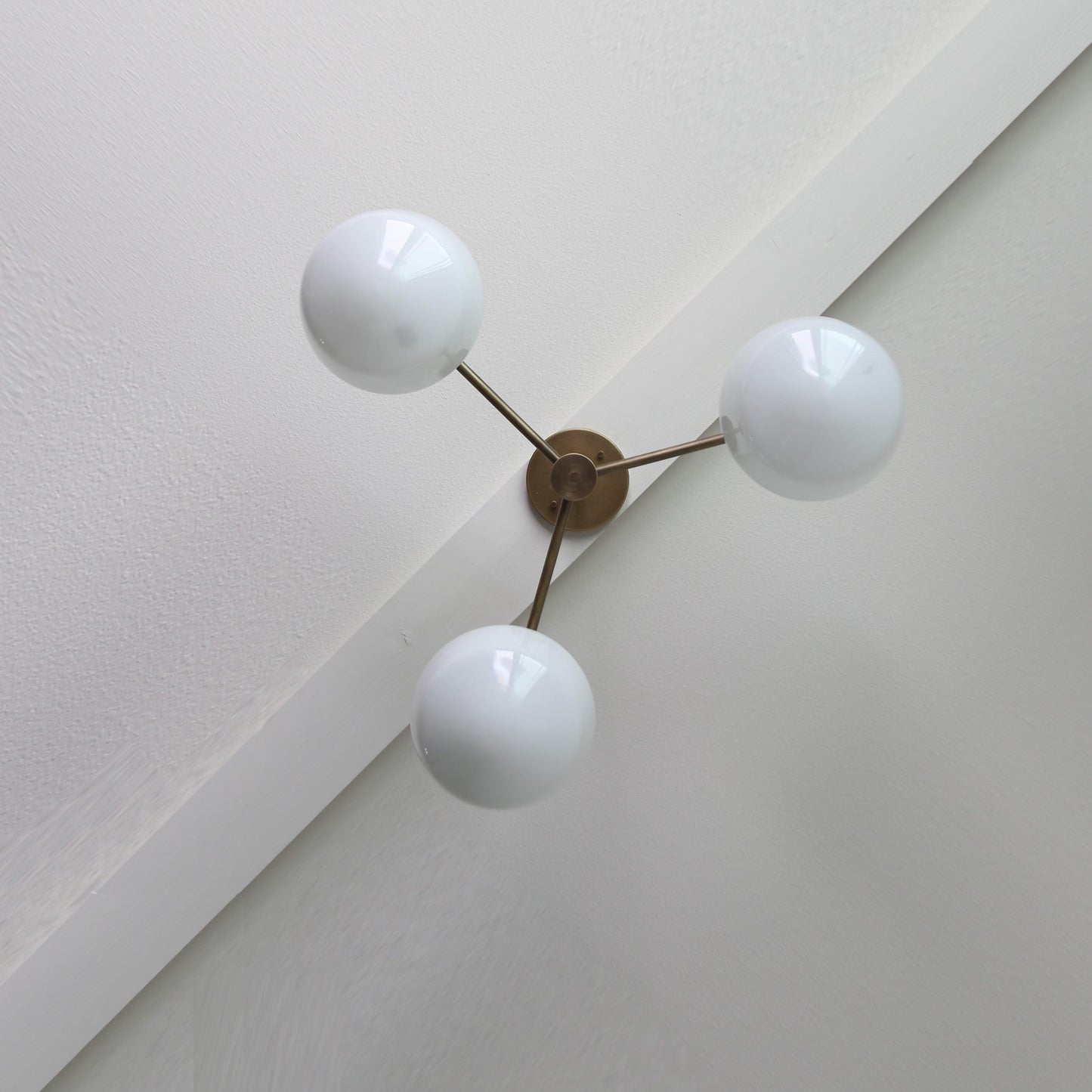 Three-Light Brass Chandelier