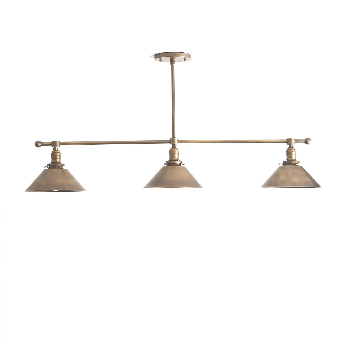 Three-Light Linear Chandelier with Cone Shades