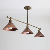 Three-Light Linear Chandelier with Cone Shades