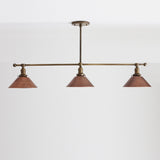 Three-Light Linear Chandelier with Cone Shades
