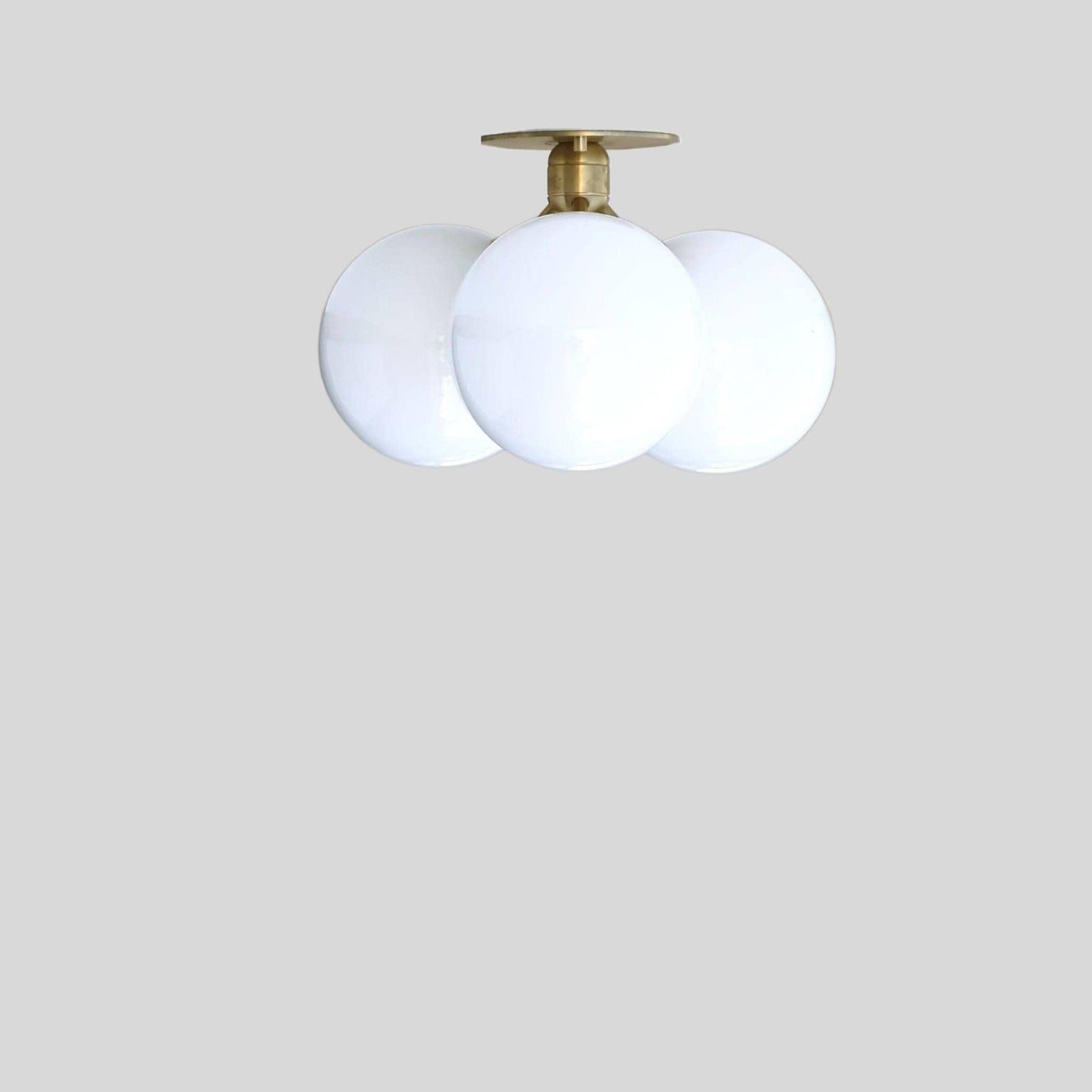 Three-Light Opal Globe Semi-Flush Ceiling Light