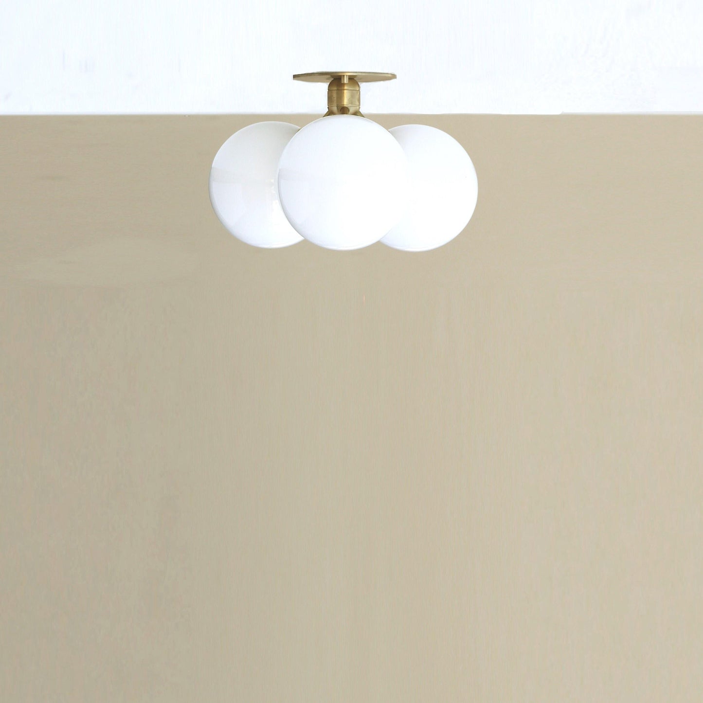 Three-Light Opal Globe Semi-Flush Ceiling Light