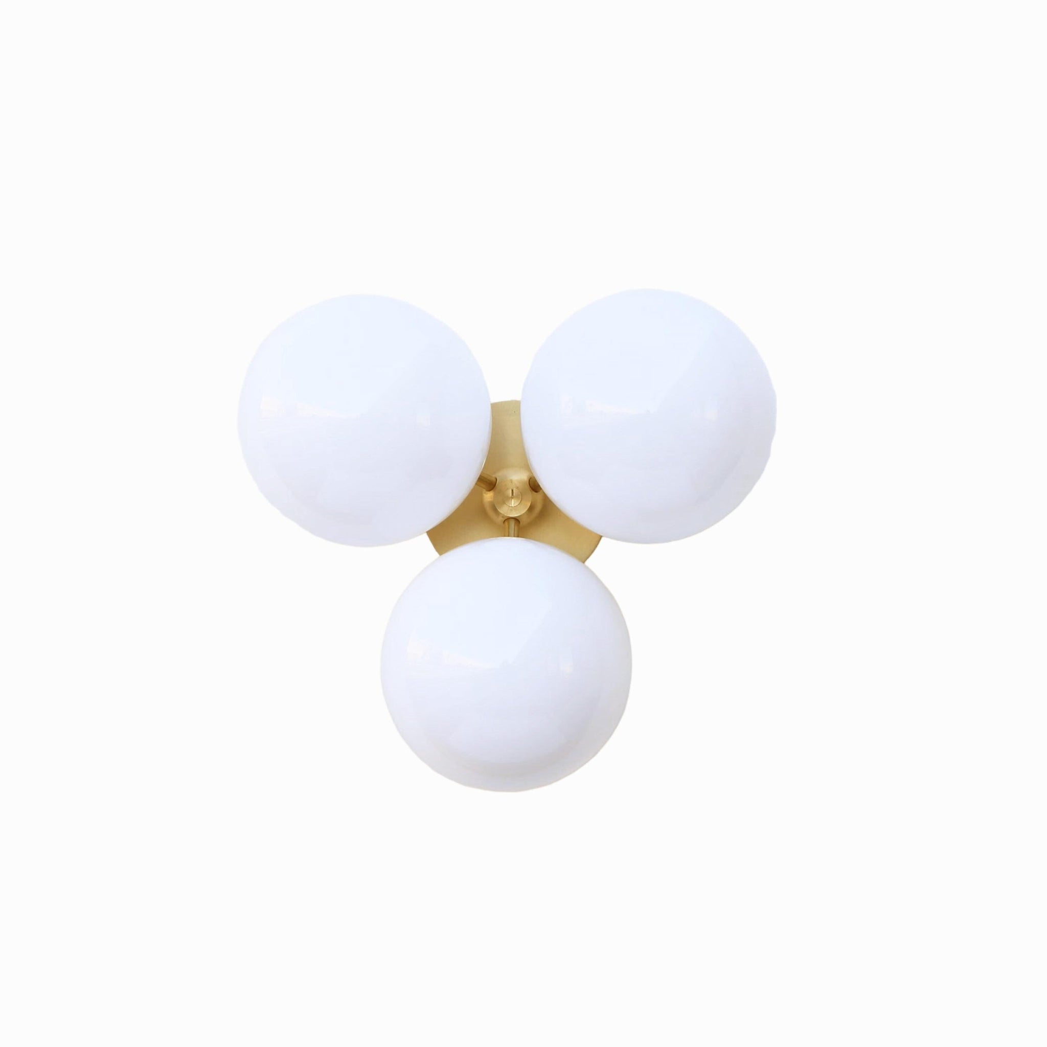 Three-Light Opal Globe Semi-Flush Ceiling Light
