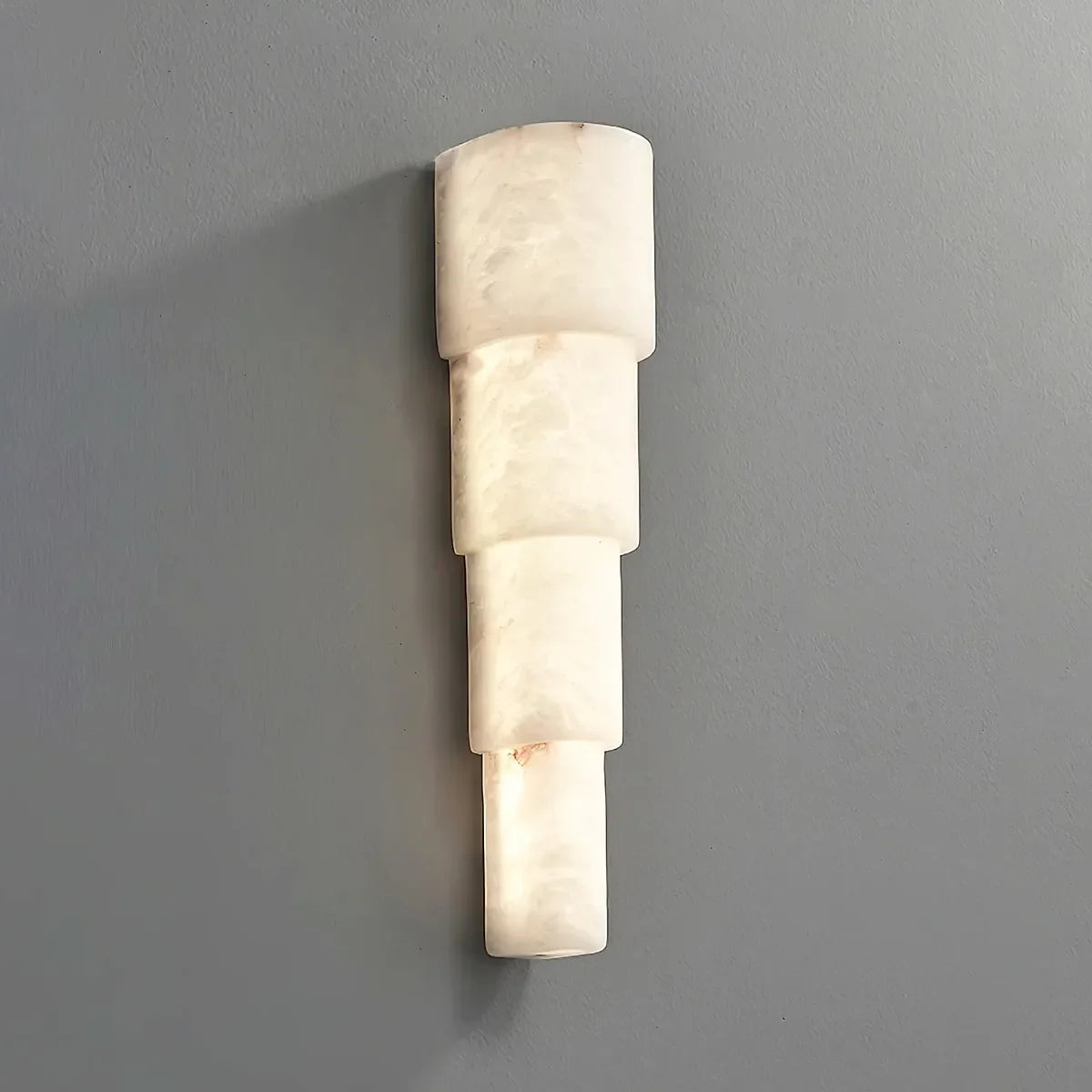 Tiered Alabaster Wall Lamp – Modern Glow Fixture with Refined Vertical Light