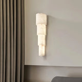 Tiered Alabaster Wall Lamp – Modern Glow Fixture with Refined Vertical Light - View 5