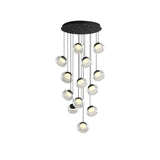 Trufa Suspension Lamp – Transparent Handmade Glass Pendant with Alabaster - View 9