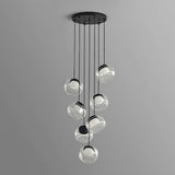 Trufa Suspension Lamp – Transparent Handmade Glass Pendant with Alabaster