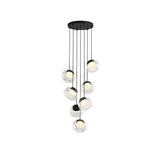 Trufa Suspension Lamp – Transparent Handmade Glass Pendant with Alabaster - View 8
