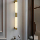 Tube Alabaster Wall Lamp | Modern Minimalist Cylinder Wall Sconce - View 3