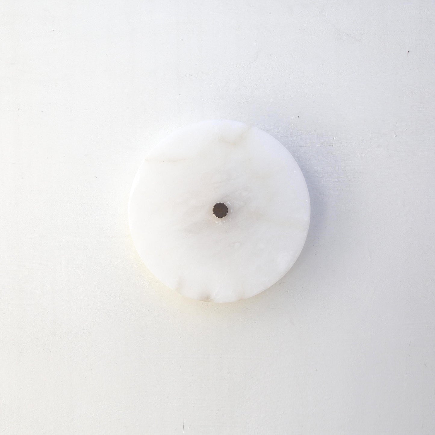 Twelve-Inch Round Alabaster Disc Wall Sconce