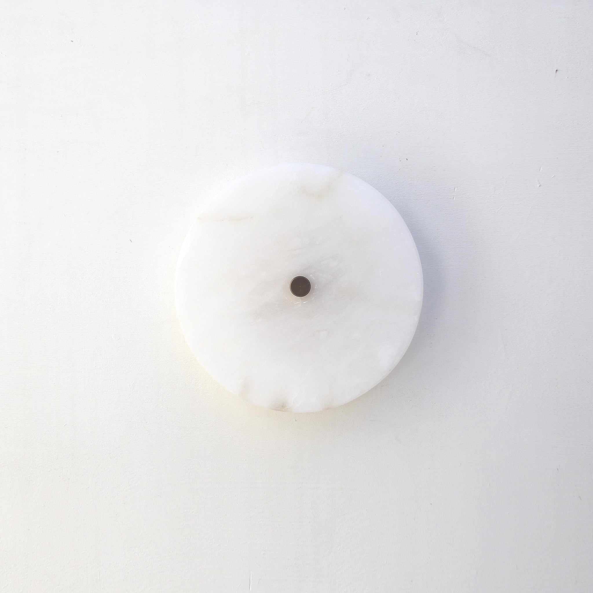 Twelve-Inch Round Alabaster Disc Wall Sconce