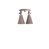 Two-Light Adjustable Brass Cone Spotlight Ceiling Fixture