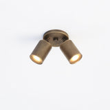 Two-Light Adjustable Brass Spotlight Ceiling Fixture