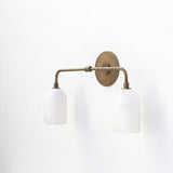 Two-Light Alabaster Shade Wall Sconce