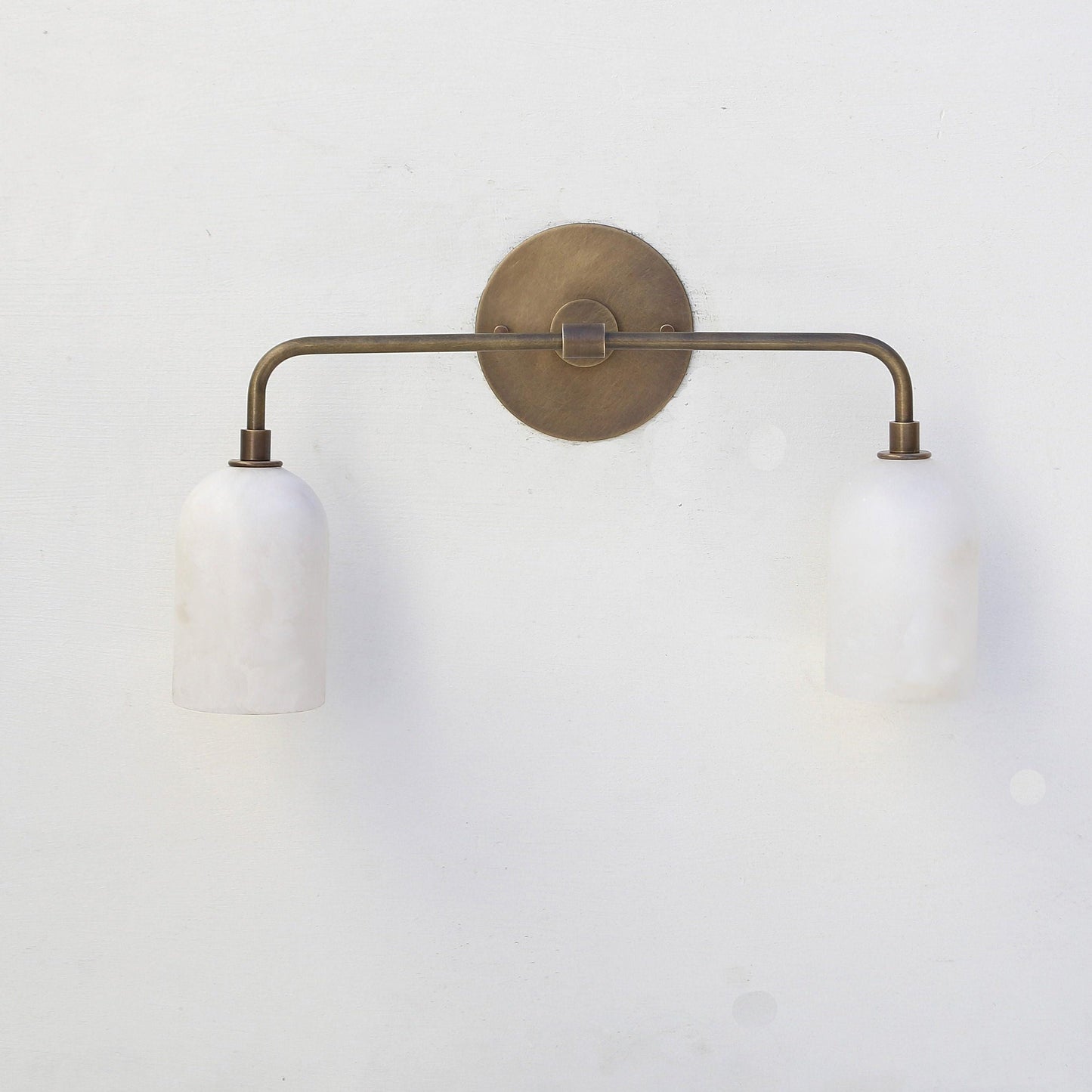 Two-Light Alabaster Shade Wall Sconce
