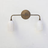 Two-Light Alabaster Shade Wall Sconce