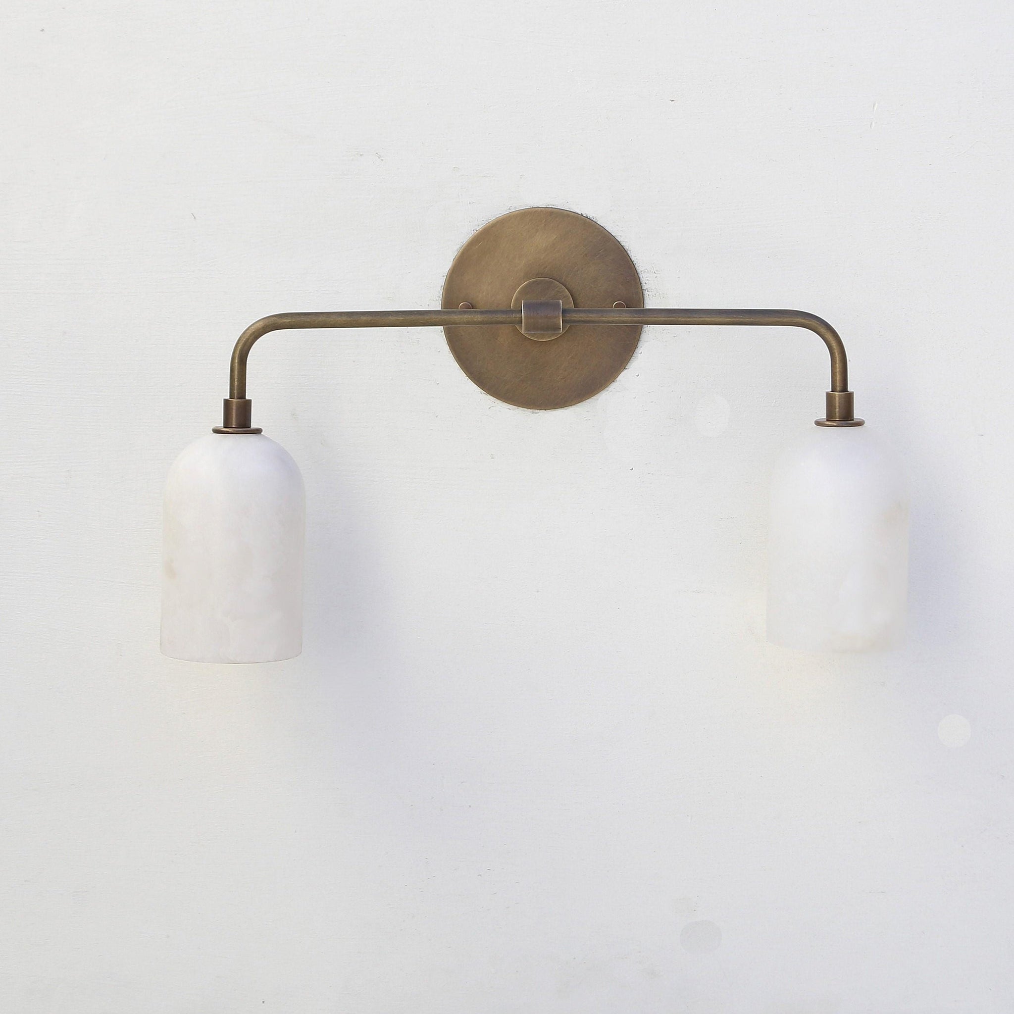Two-Light Alabaster Shade Wall Sconce