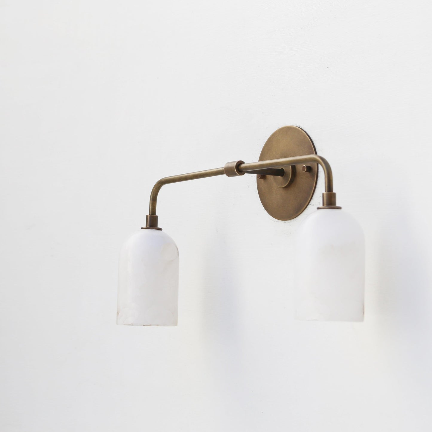 Two-Light Alabaster Shade Wall Sconce