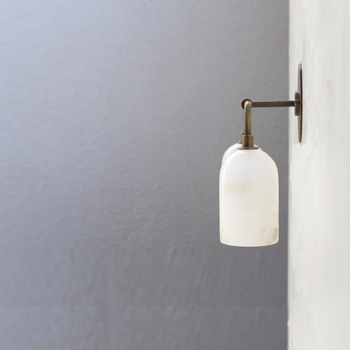 Two-Light Alabaster Shade Wall Sconce