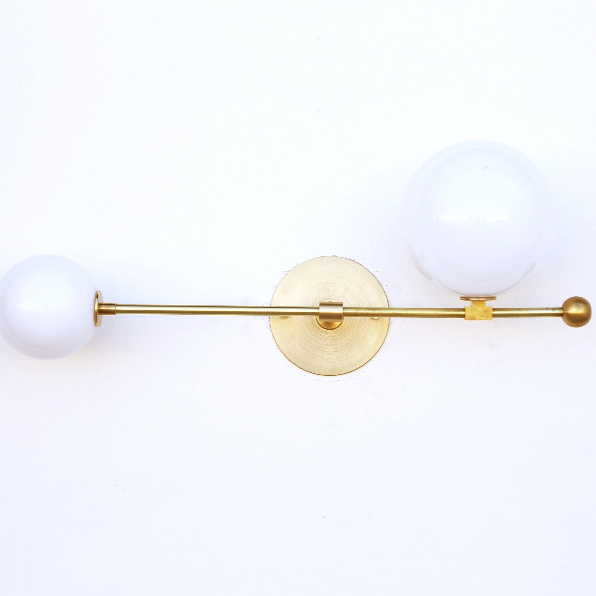 Two-Light Asymmetric Globe Vanity Sconce