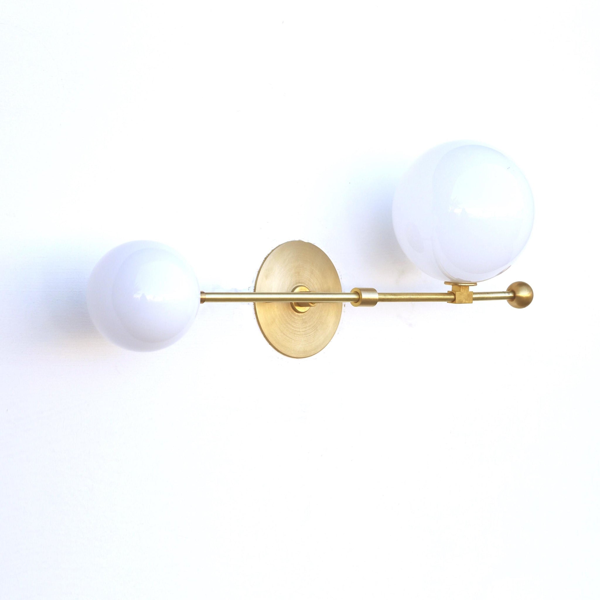 Two-Light Asymmetric Globe Vanity Sconce