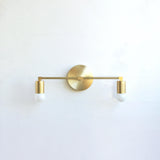 Two-Light Brass Wall Sconce with Asymmetric Arms