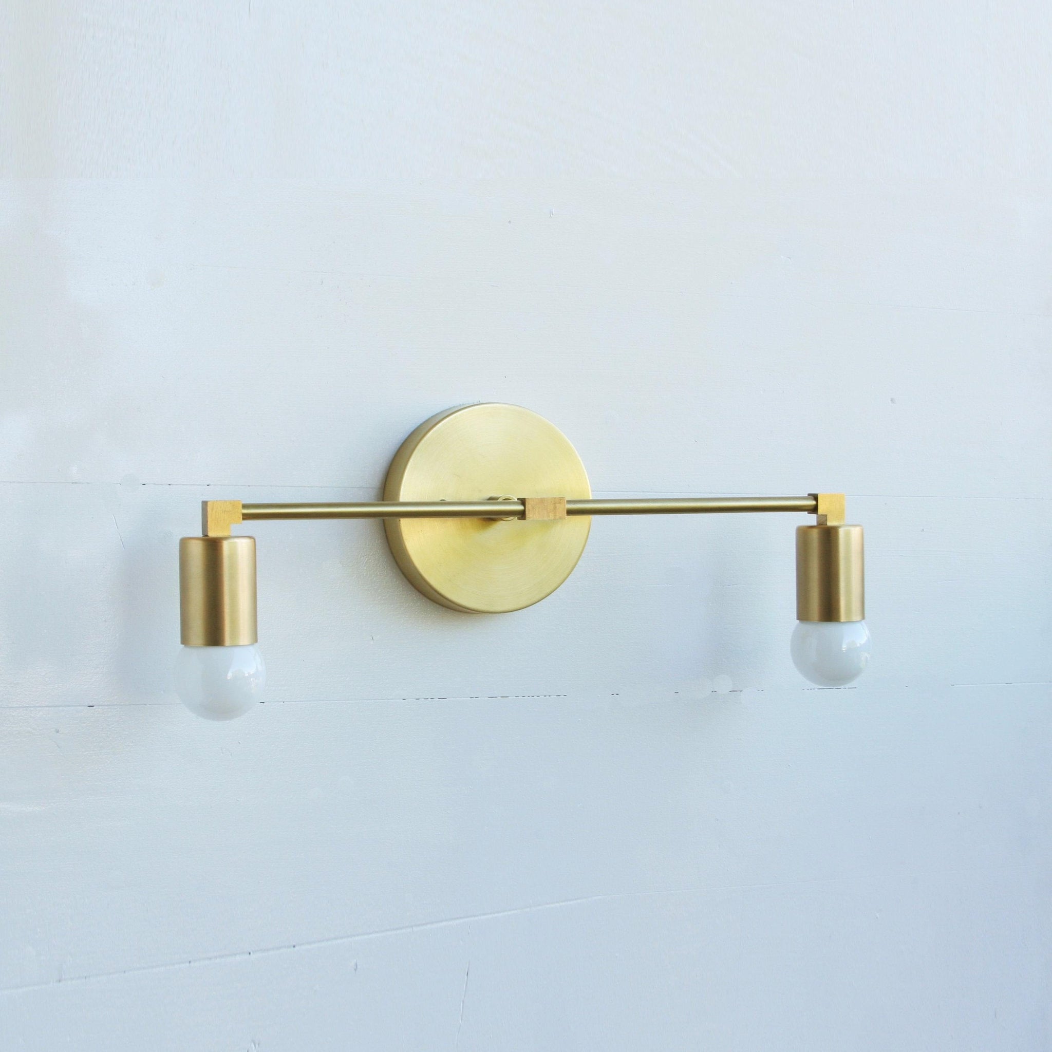 Two-Light Brass Wall Sconce with Asymmetric Arms