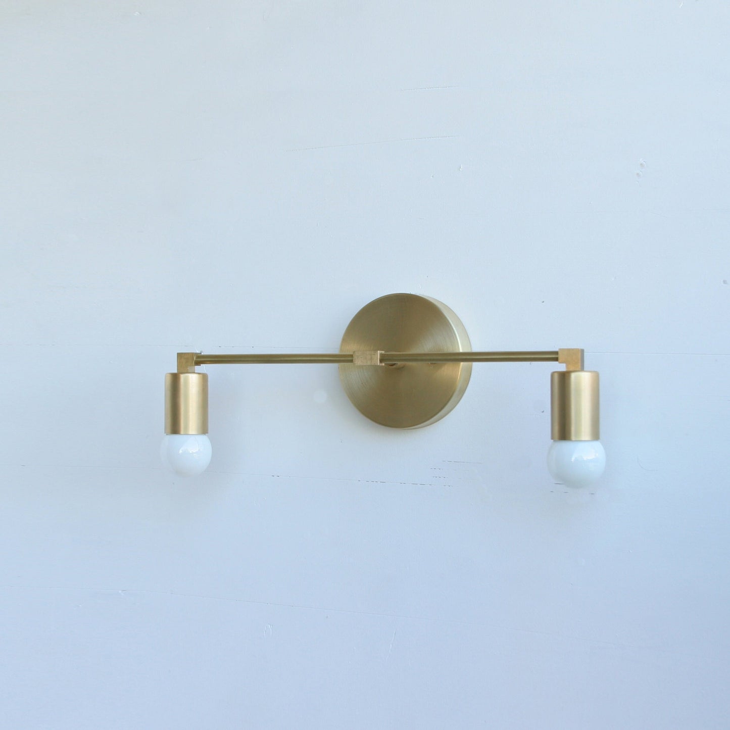 Two-Light Brass Wall Sconce with Asymmetric Arms