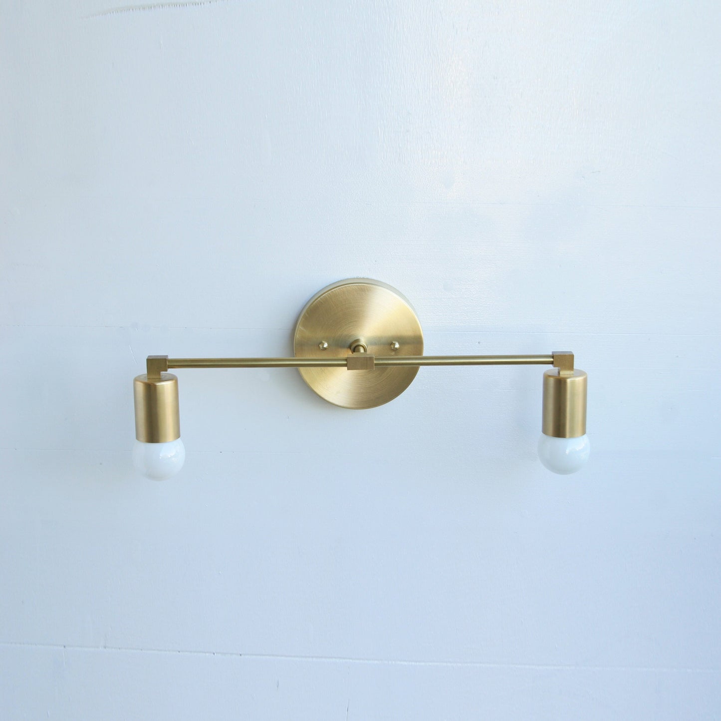 Two-Light Brass Wall Sconce with Asymmetric Arms
