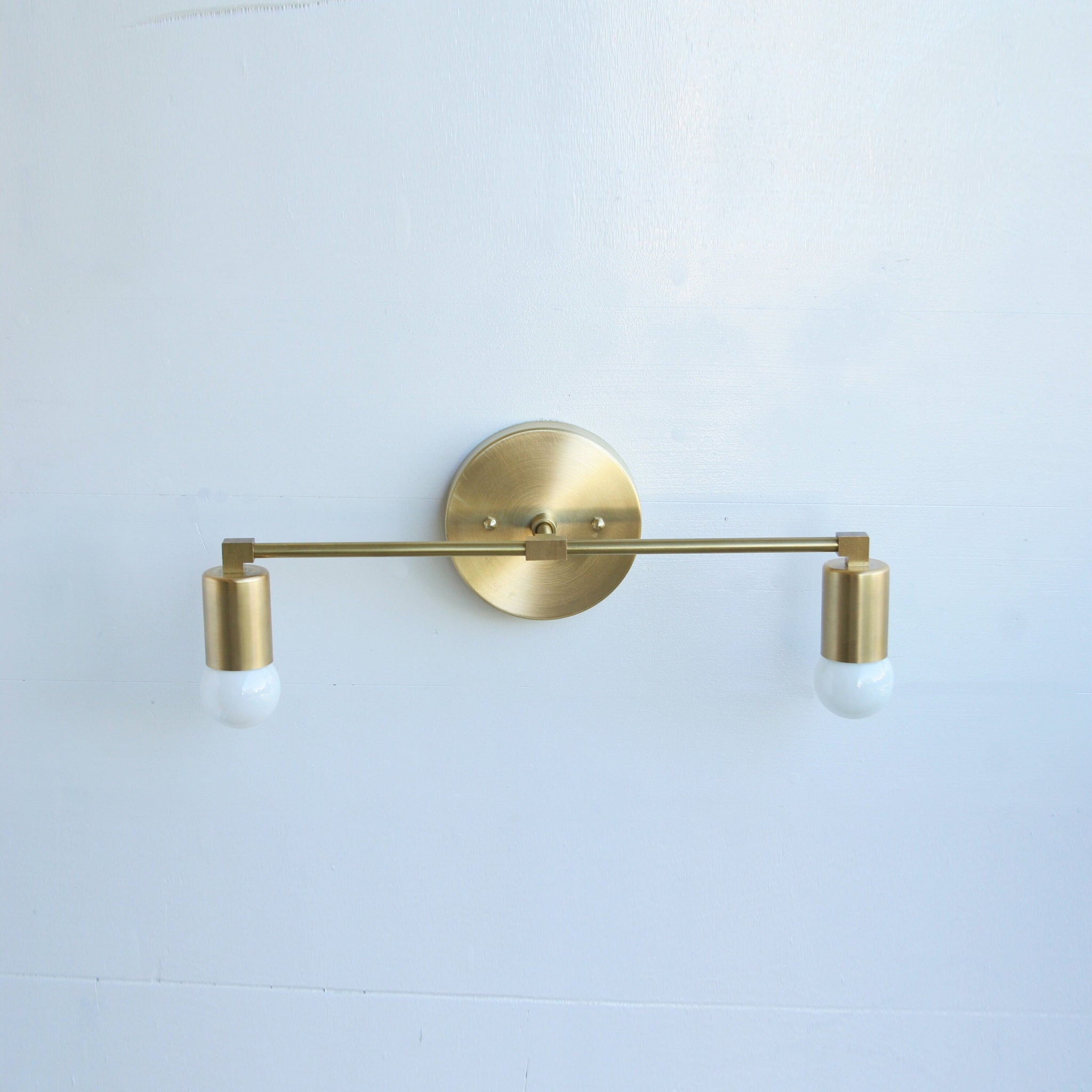 Two-Light Brass Wall Sconce with Asymmetric Arms