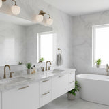 Two-Light Brass Wall Sconce with Opal Glass Globe Shades