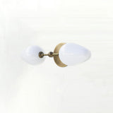 Two-Light Brass Wall Sconce with Opal Tulip Shades