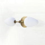 Two-Light Brass Wall Sconce with Opal Tulip Shades