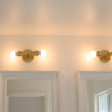 Two-Light Brass Wall Sconce with Opposed Cone Sockets